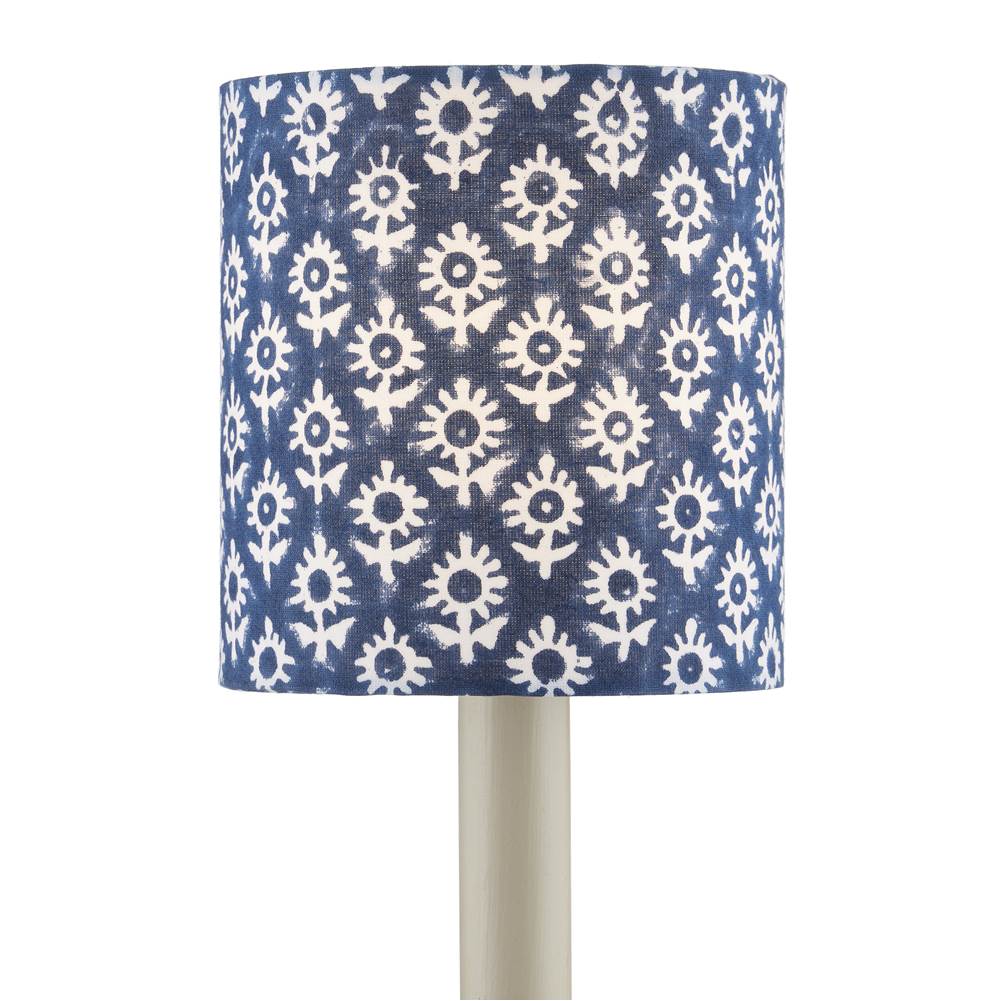 Currey And Company Block Print Drum Chandelier Shade - Navy