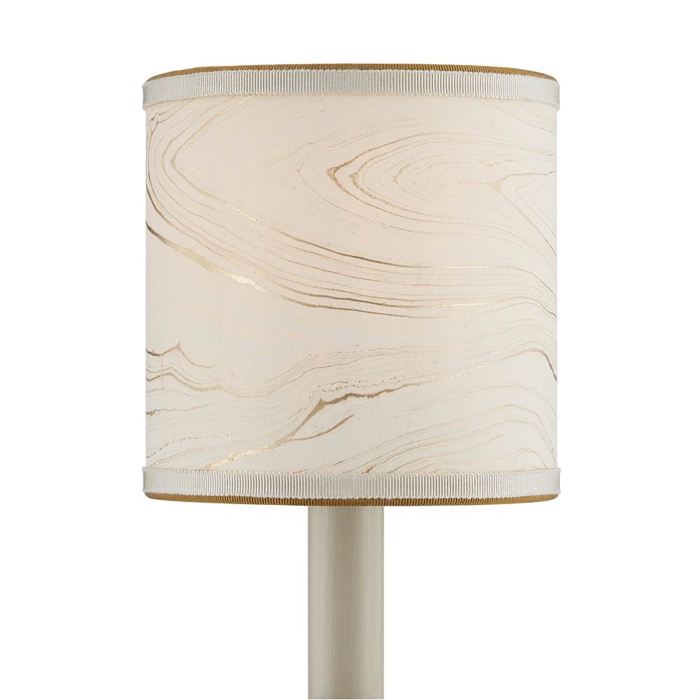 Currey And Company Marble Paper Drum Chandelier Shade - Cream/Gold