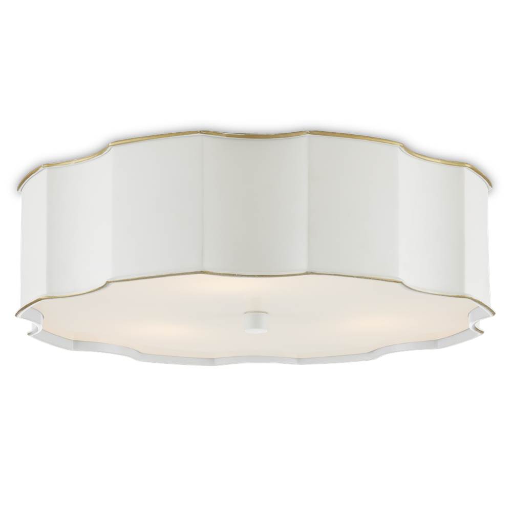 Currey And Company Wexford White Flush Mount