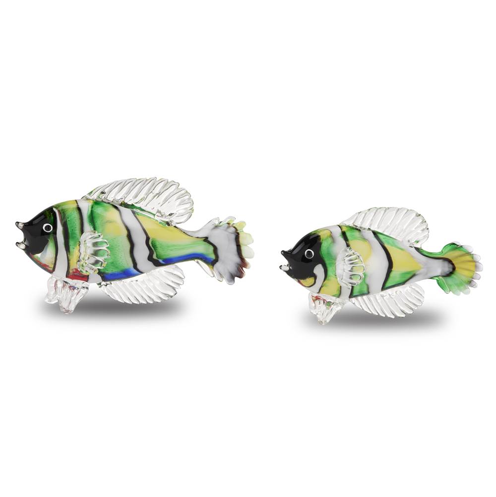 Currey And Company Rialto Green Glass Fish Set of 2