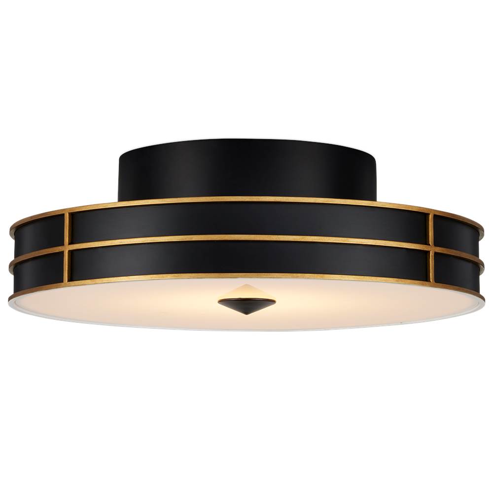 Currey And Company Fielding Black Flush Mount