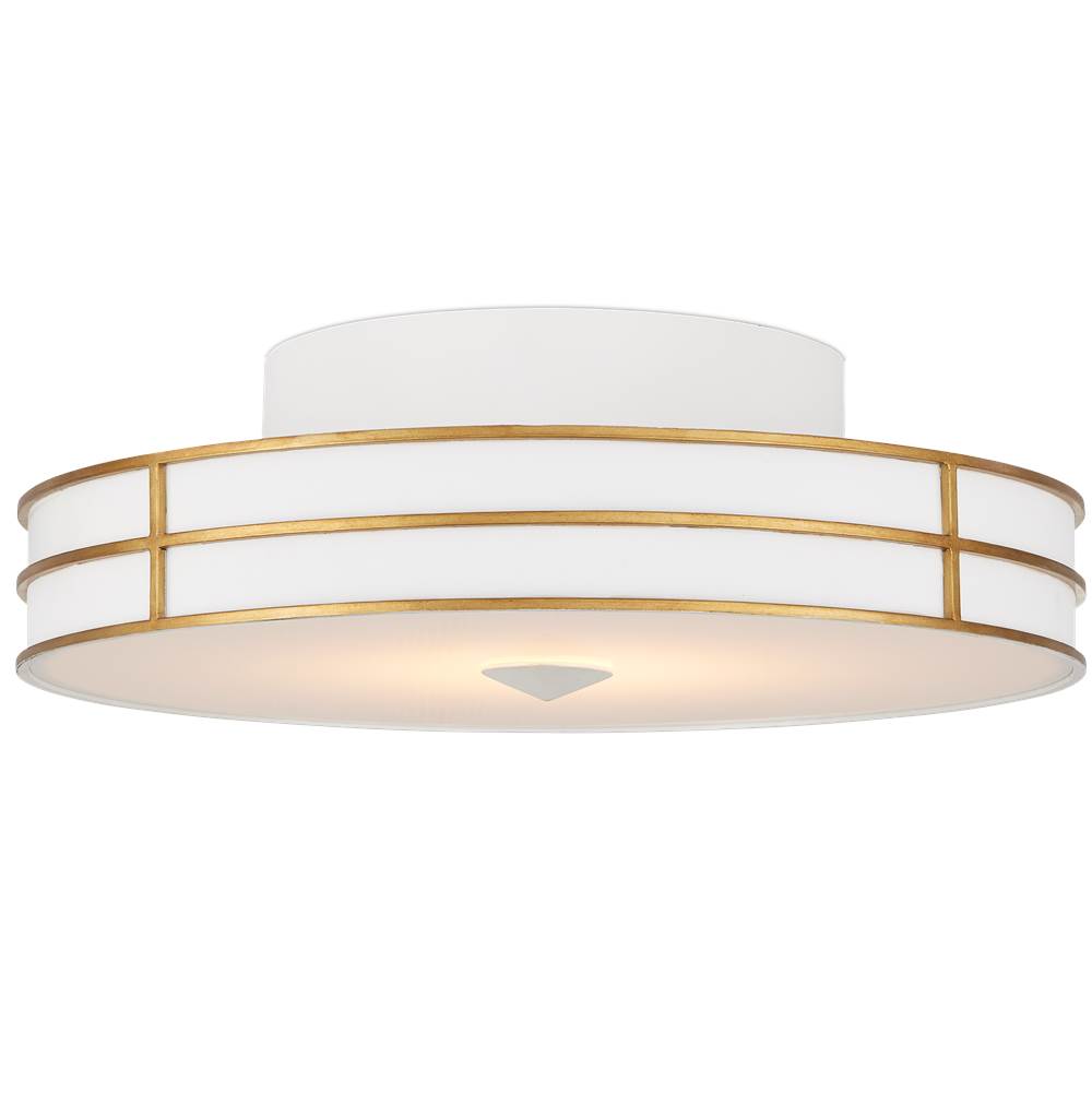 Currey And Company Fielding White Flush Mount