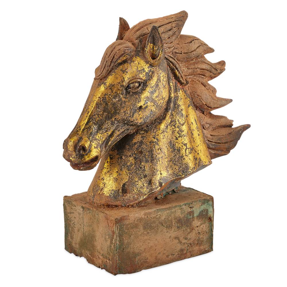 Currey And Company Tang Dynasty Iron Horse's Head