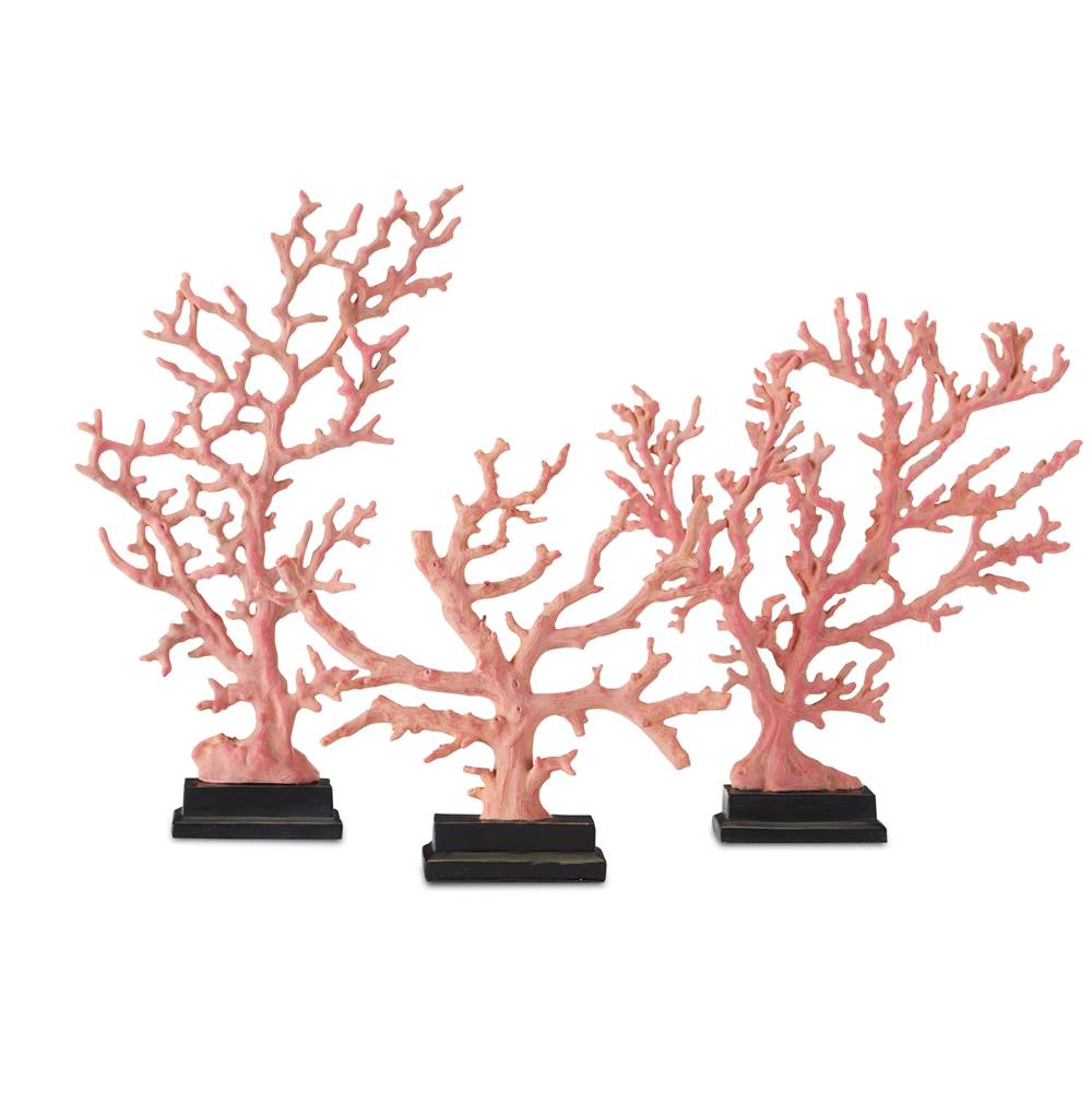 Currey And Company Red Coral Branches Large Set of 3