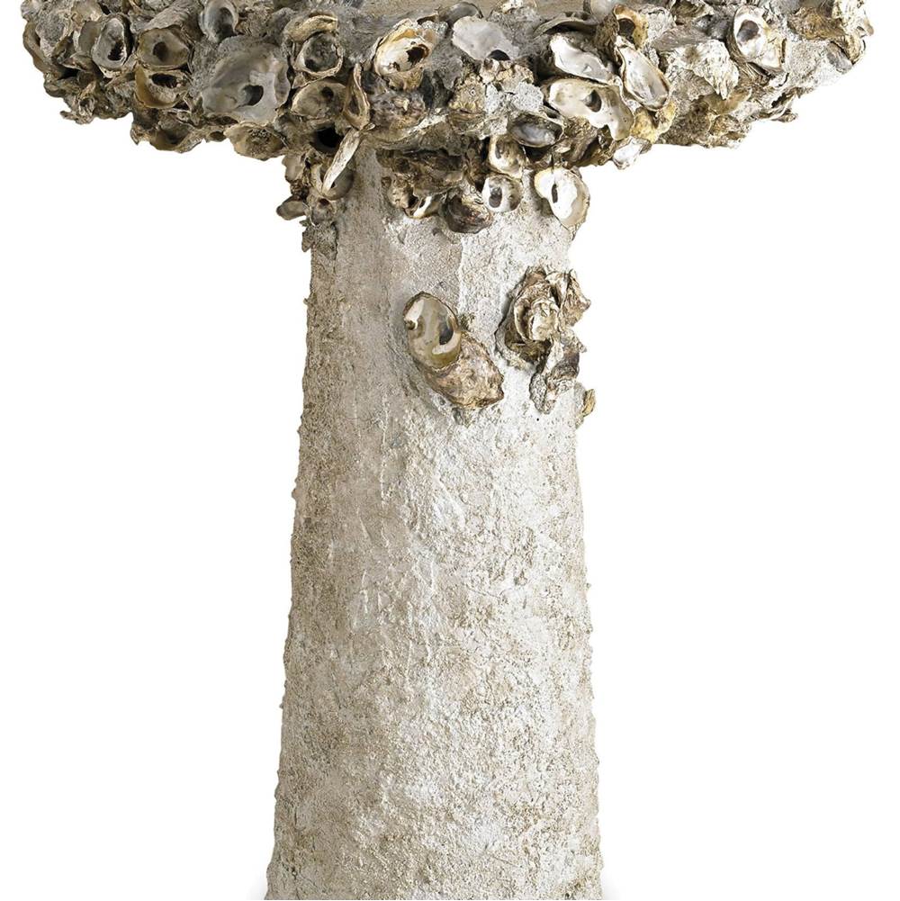 Currey And Company Oyster Shell Large Bird Bath