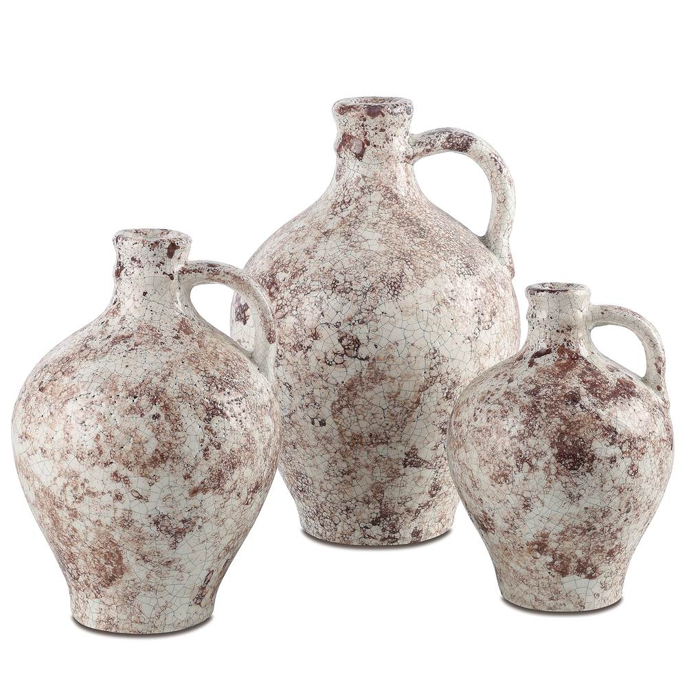 Currey And Company Marne Brown and Off White Demijohn Set of 3