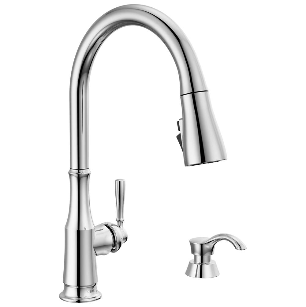 Delta Faucet Capertee™ Single Handle Pull-Down Kitchen Faucet with Soap Dispenser and ShieldSpray Technology