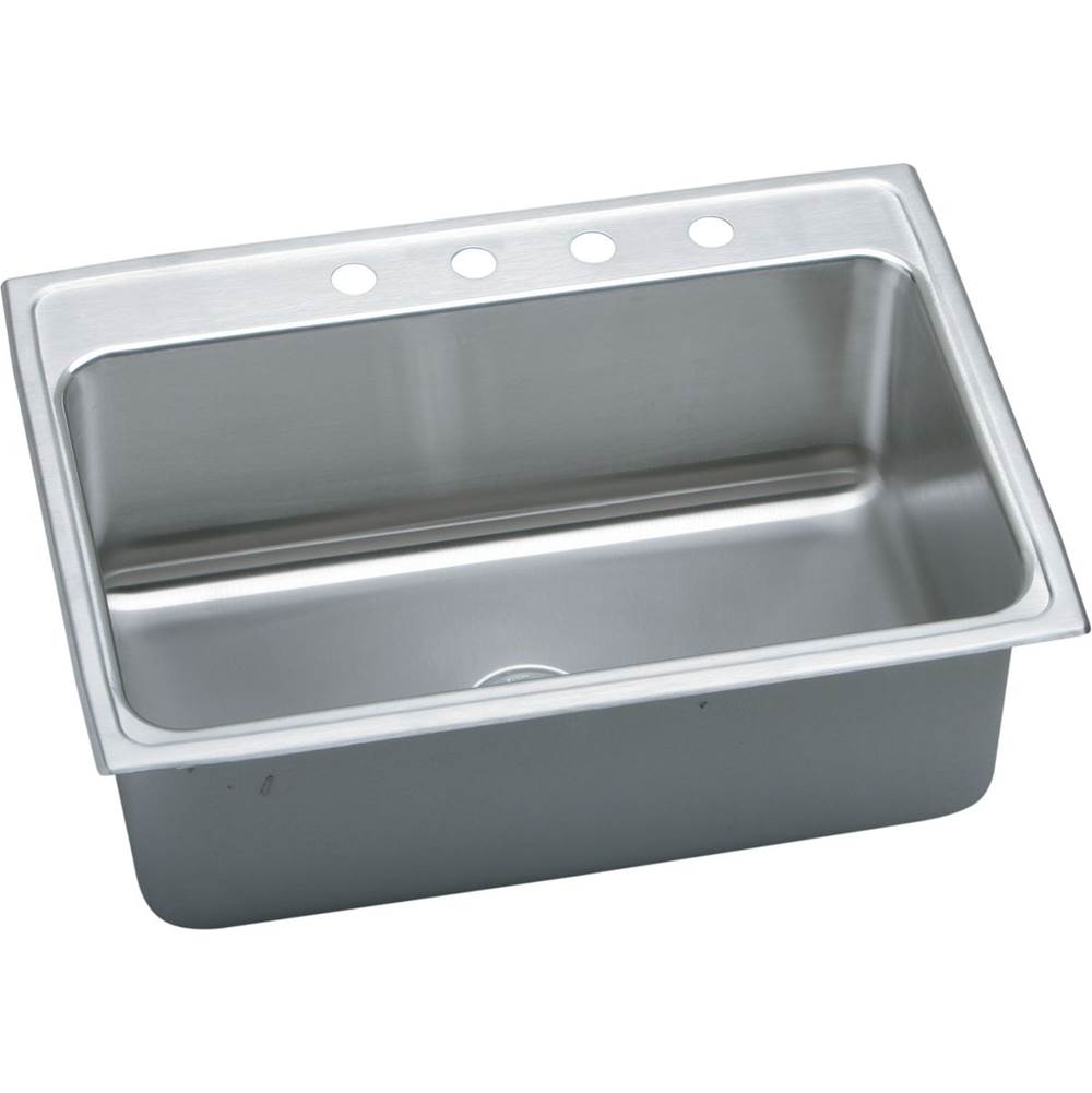 Elkay Lustertone Classic Stainless Steel 31'' x 22'' x 10-1/8'', 3-Hole Single Bowl Drop-in Sink with Quick-clip