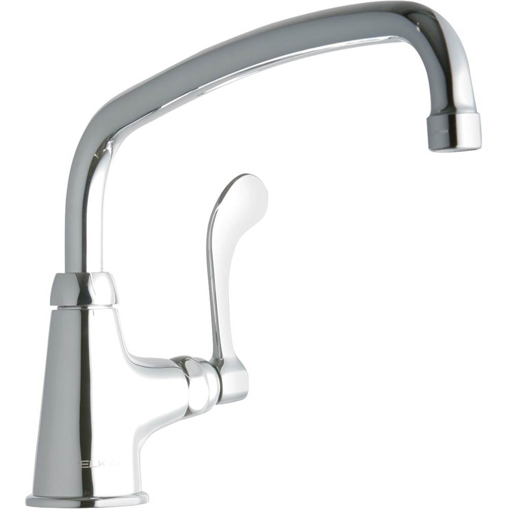 Elkay Single Hole with Single Control Faucet with 14'' Arc Tube Spout 4'' Wristblade Handles Chrome