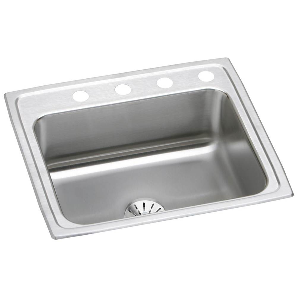 Elkay Lustertone Classic Stainless Steel 25'' x 21-1/4'' x 7-7/8'', 3-Hole Single Bowl Drop-in Sink with Perfect Drain