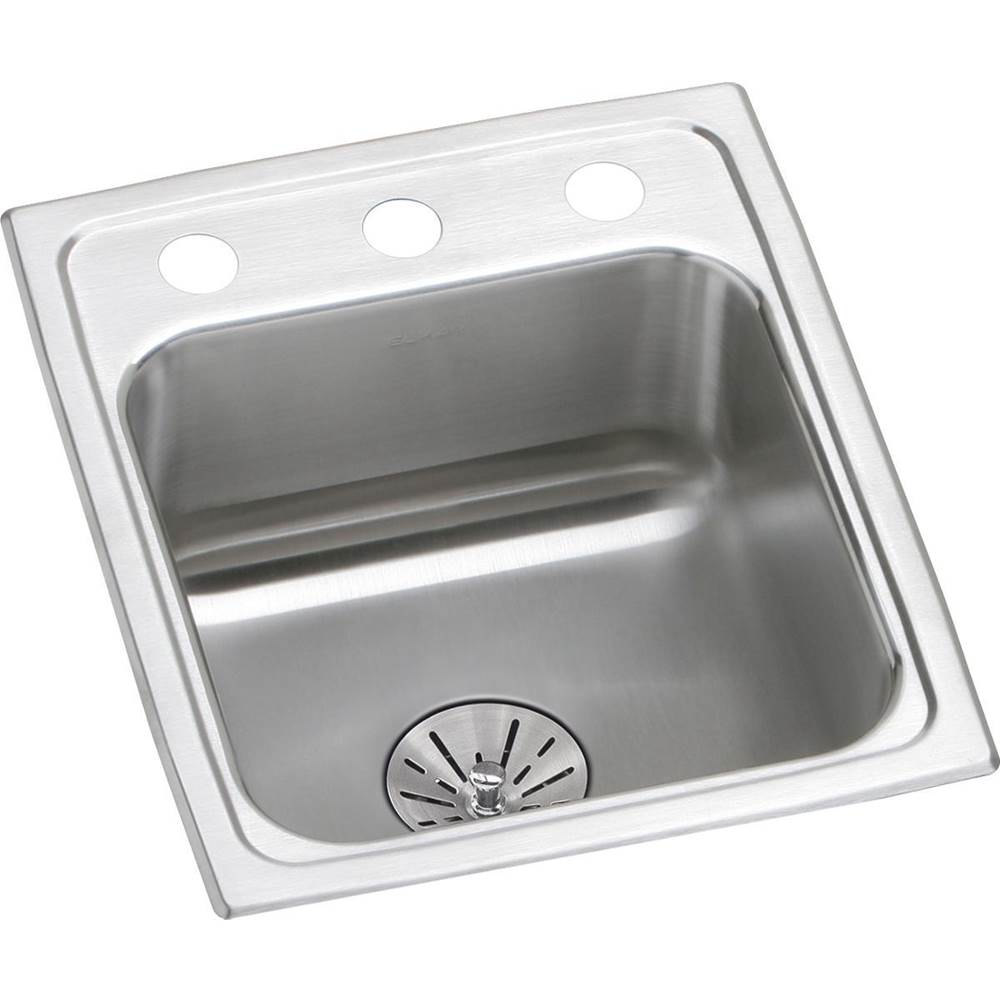 Elkay Lustertone Classic Stainless Steel 13'' x 16'' x 6-1/2'', Single Bowl Drop-in ADA Sink with Perfect Drain