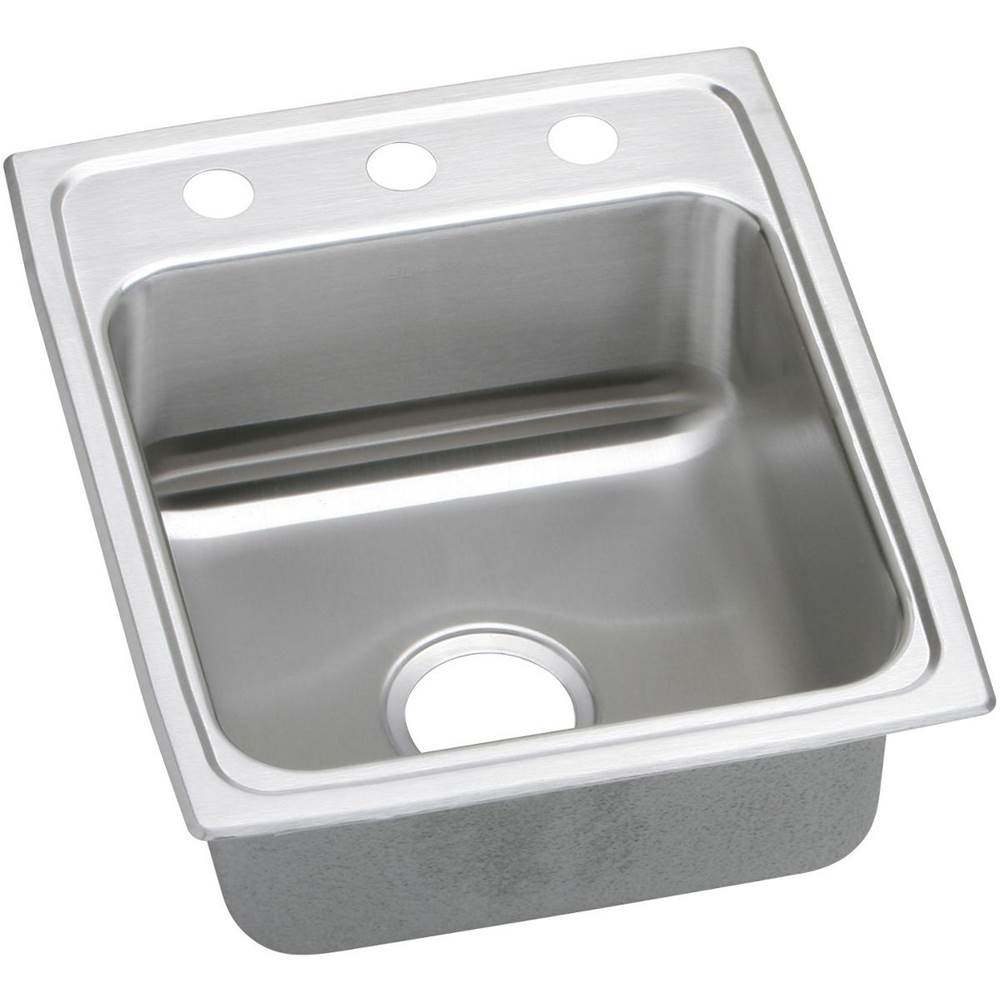 Elkay Lustertone Classic Stainless Steel 17'' x 20'' x 6'', 2-Hole Single Bowl Drop-in ADA Sink with Quick-clip
