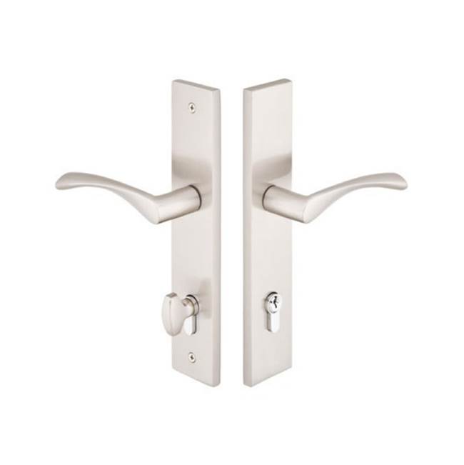 Emtek Multi Point C5, Keyed with Euro Profile Cyl, Modern Style, 2'' x 10'', Stainless Steel Dresden Lever, LH, SS
