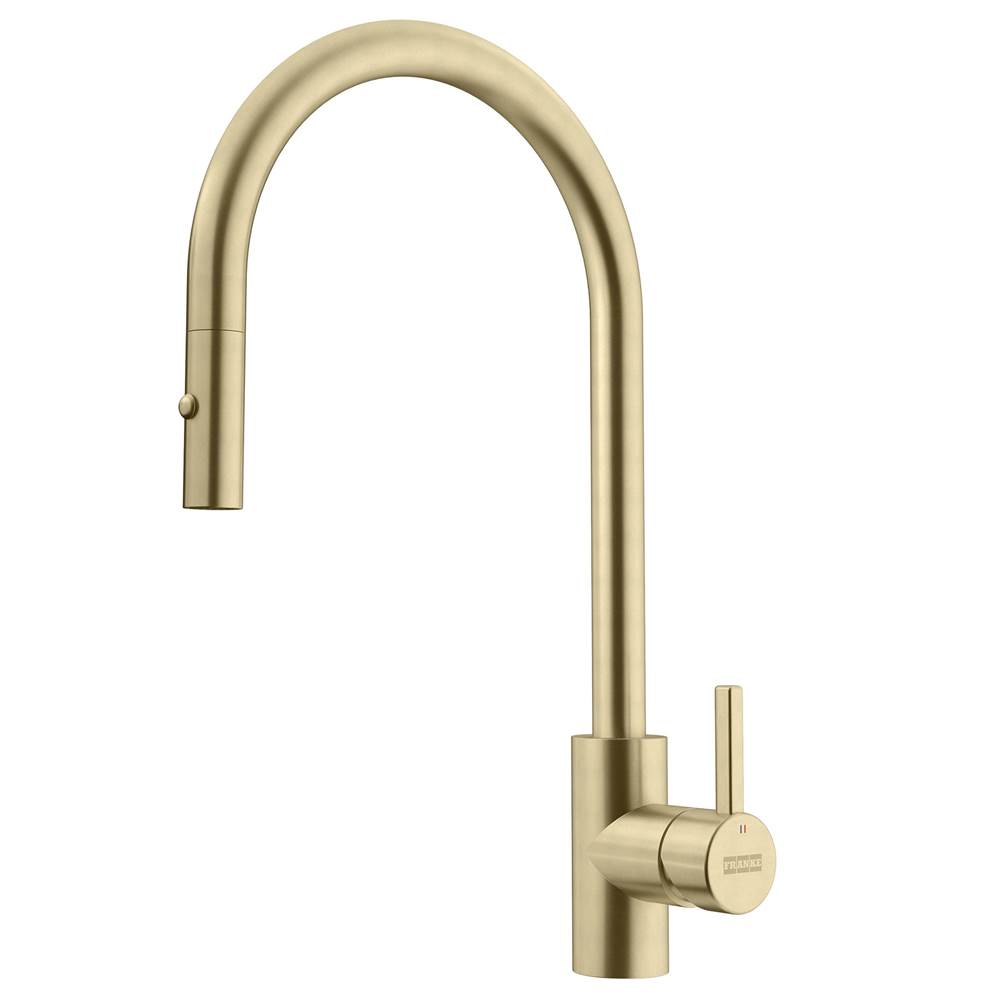 Franke Eos Neo 17-in Single Handle Pull-Down Kitchen Faucet in Gold, EOS-PD-GLD