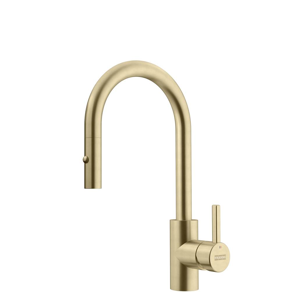 Franke Eos Neo 14-in Single Handle Pull-Down Prep Kitchen Faucet in Gold, EOS-PR-GLD