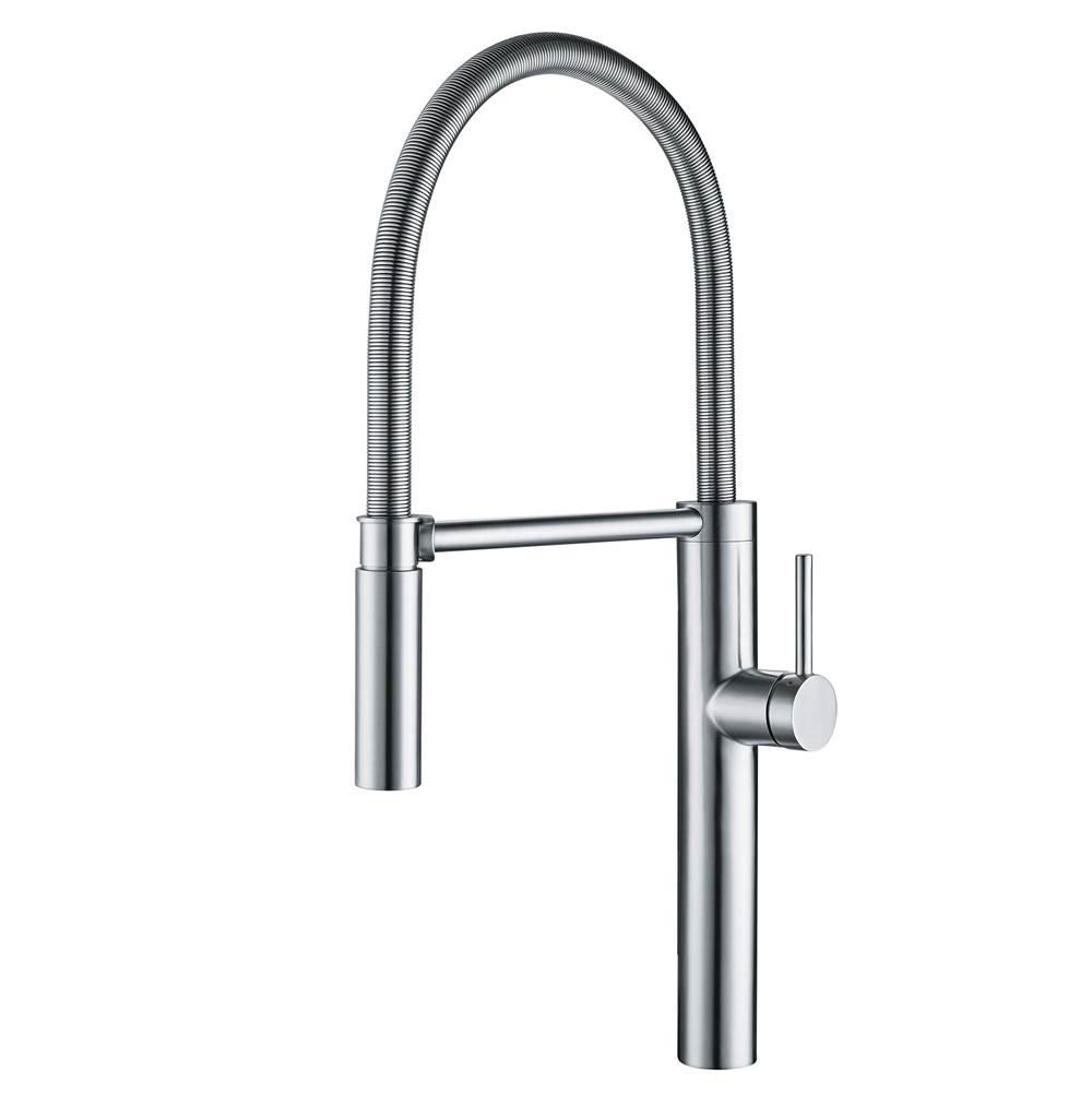 Franke Pescara 22-inch Single Handle Semi-Pro Kitchen Faucet with Magnetic Sprayer Dock in Stainless Steel, PES-SPX-304