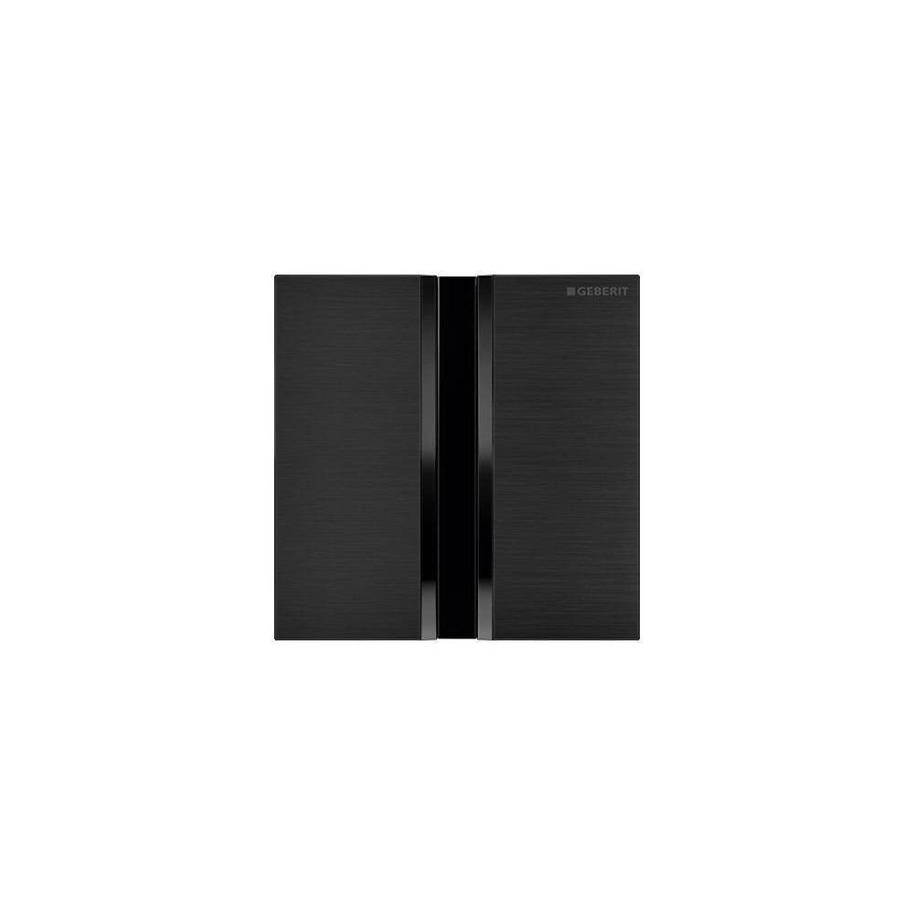 Geberit Geberit urinal flush control with electronic flush actuation, mains operation, cover plate type 50: black chrome / brushed, easy-to-clean coated