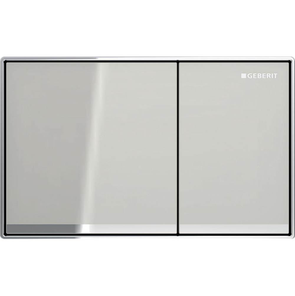 Geberit Geberit actuator plate Omega60, for dual flush, surface-even: sand grey,mirrored, bright chrome-plated