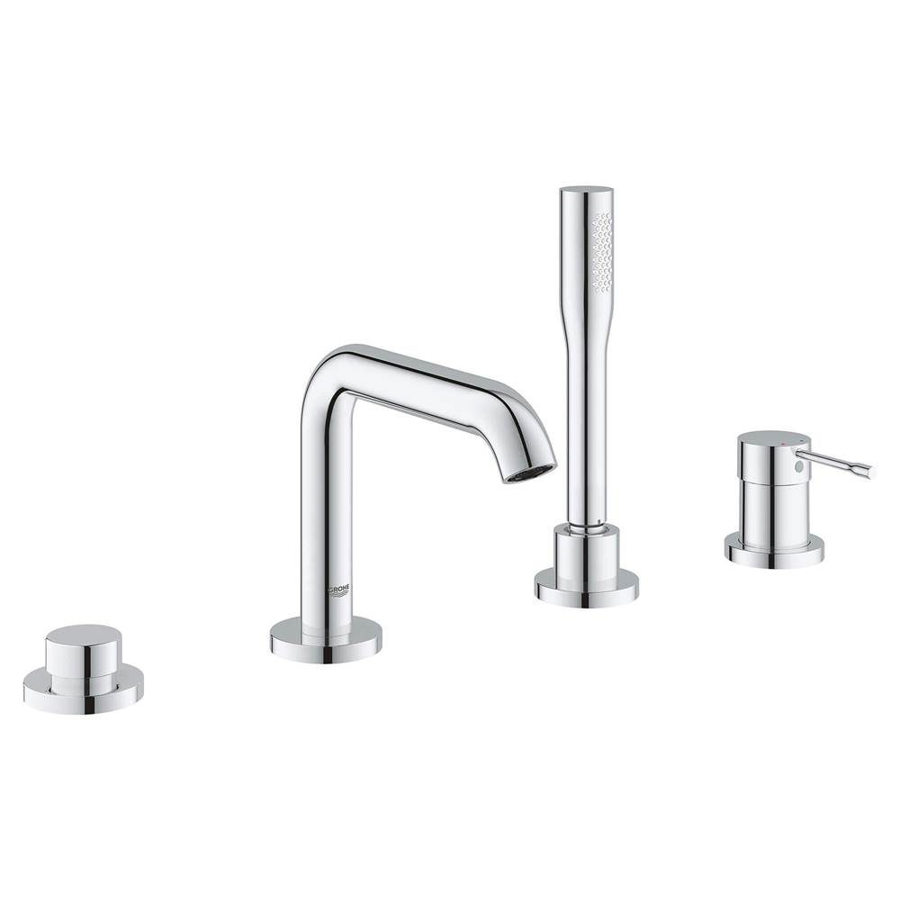 Grohe 4-Hole Single-Handle Deck Mount Roman Tub Faucet with 1.75 GPM Hand Shower