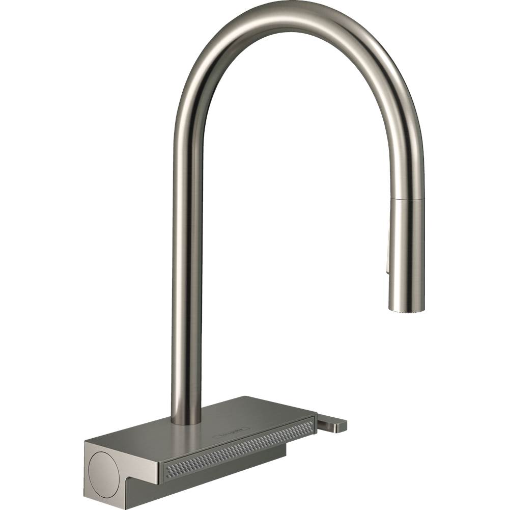 Hansgrohe Aquno Select HighArc Kitchen Faucet, 3-Spray Pull-Down with sBox, 1.75 GPM in Steel Optic