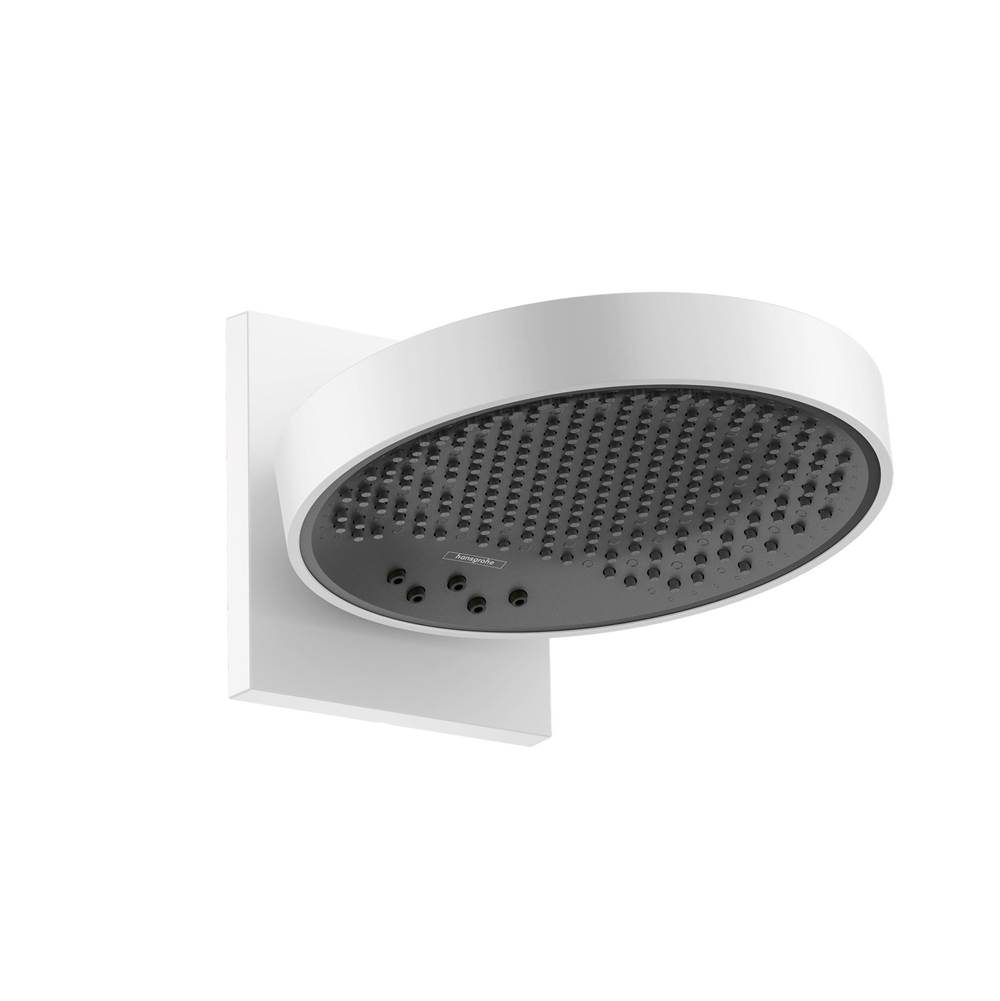 Hansgrohe Rainfinity Showerhead 250 3-Jet with Wall Connector Trim, 2.5 GPM in Matte White
