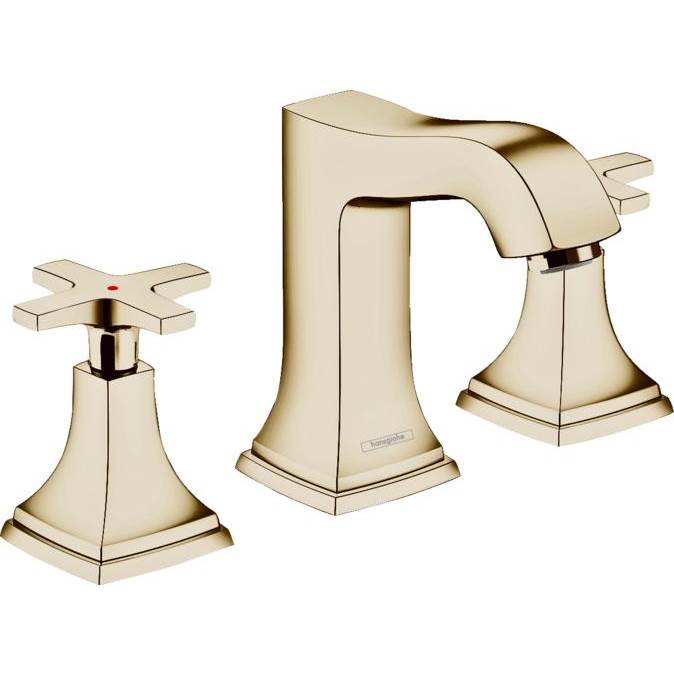 Hansgrohe Metropol Classic Widespread Faucet 110 with Cross Handles and Pop-Up Drain, 1.2 GPM in Polished Nickel