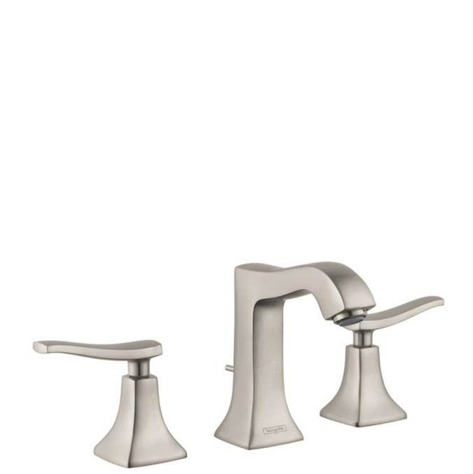 Hansgrohe Metris C Widespread Faucet 100 with Pop-Up Drain, 1.2 GPM in Brushed Nickel