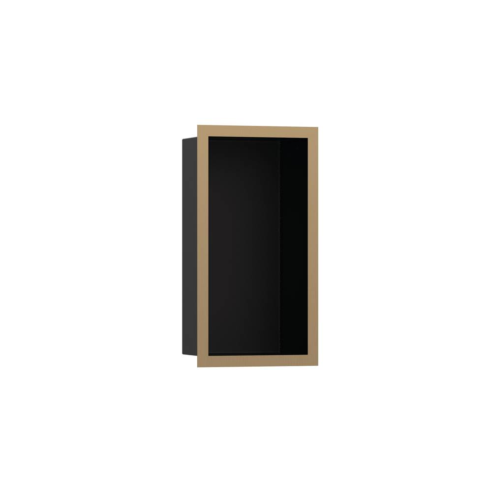 Hansgrohe XtraStoris Individual Wall Niche Matte Black with Design Frame 12''x 6''x 4'' in Brushed Bronze