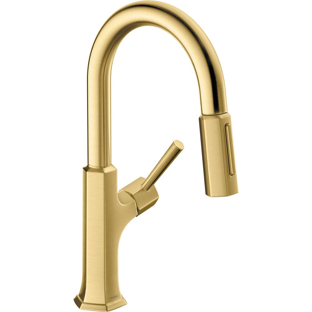 Hansgrohe Locarno Prep Kitchen Faucet, 2-Spray Pull-Down, 1.75 GPM in Brushed Gold Optic