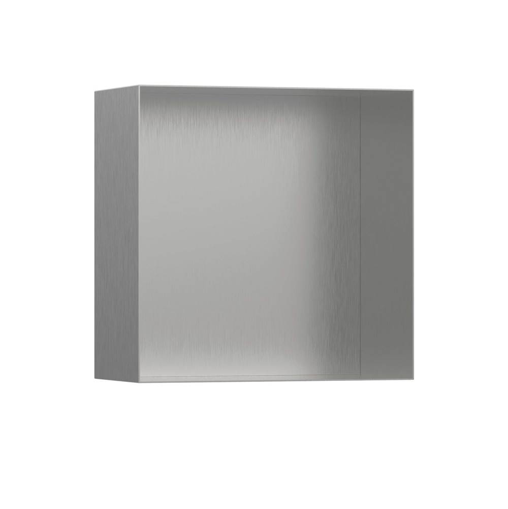 Hansgrohe XtraStoris Minimalistic Wall Niche with Open Frame 12''x 12''x 5.5''  in Brushed Stainless Steel