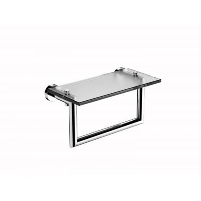 Kartners OSLO - 10-inch Glass Shelf with Towel Rail-Matte Black