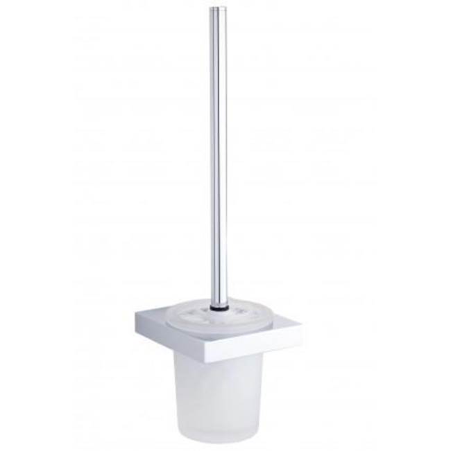 Kartners BERLIN - Wall Mounted Toilet Brush Set with Frosted Glass-Brushed Bronze