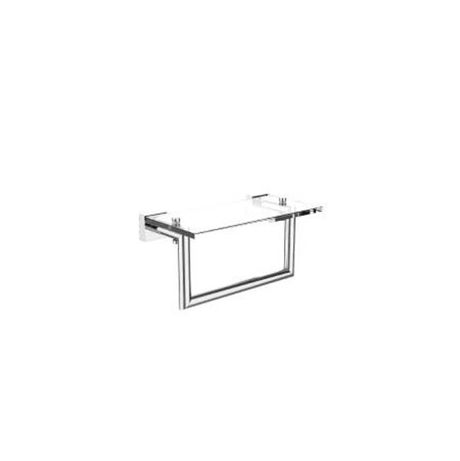 Kartners MADRID - 10-inch Glass Shelf  with Towel Rail-New World Bronze