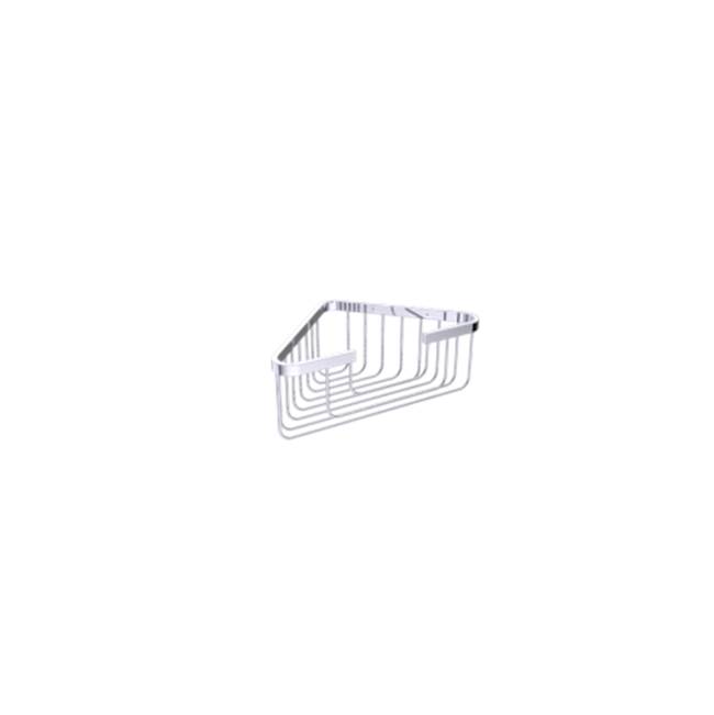 Kartners Bath & Shower Baskets - Deep Corner Wire Basket-Unlacquered Brass