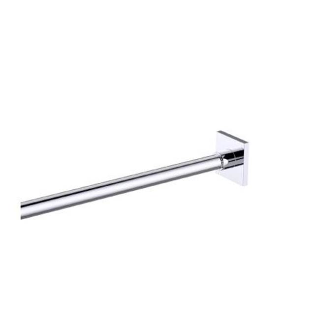 Kartners Shower Rods - 6 Feet (72-inch) Square Shower Rod with Square Ends -Satin Finish