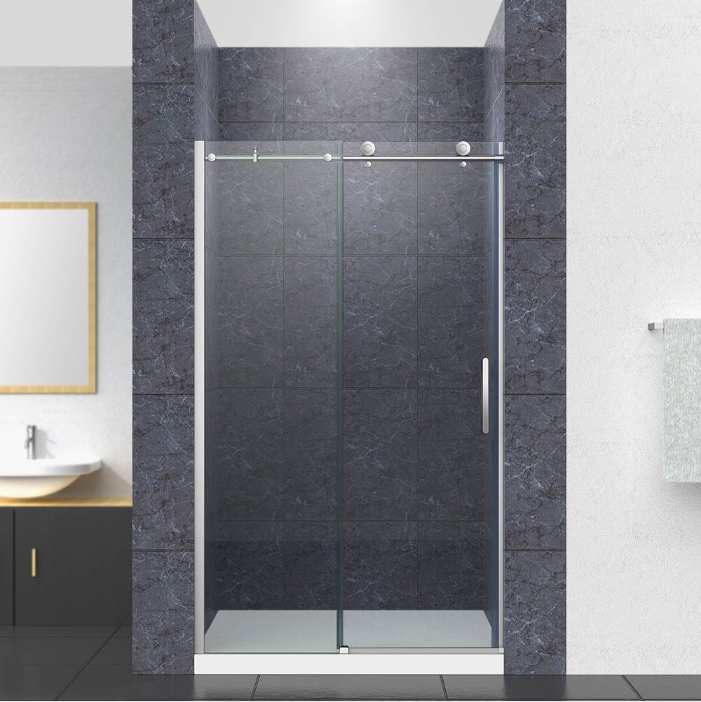 Kohler Composed® Sliding shower door, 78'' H x 56-1/8 - 59-7/8'' W, with 3/8'' thick Crystal Clear glass