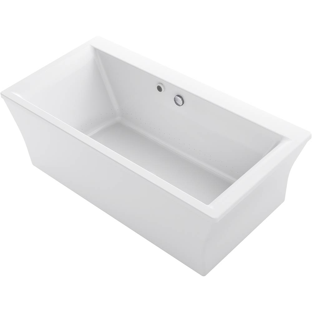 Kohler Stargaze® 60'' x 34'' freestanding bath with Bask® heated surface and fluted shroud