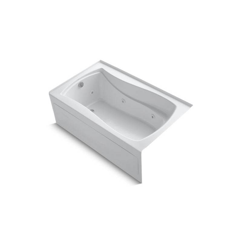 Kohler Mariposa® 60'' x 36'' alcove whirlpool with integral apron, integral flange, left-hand drain and heater