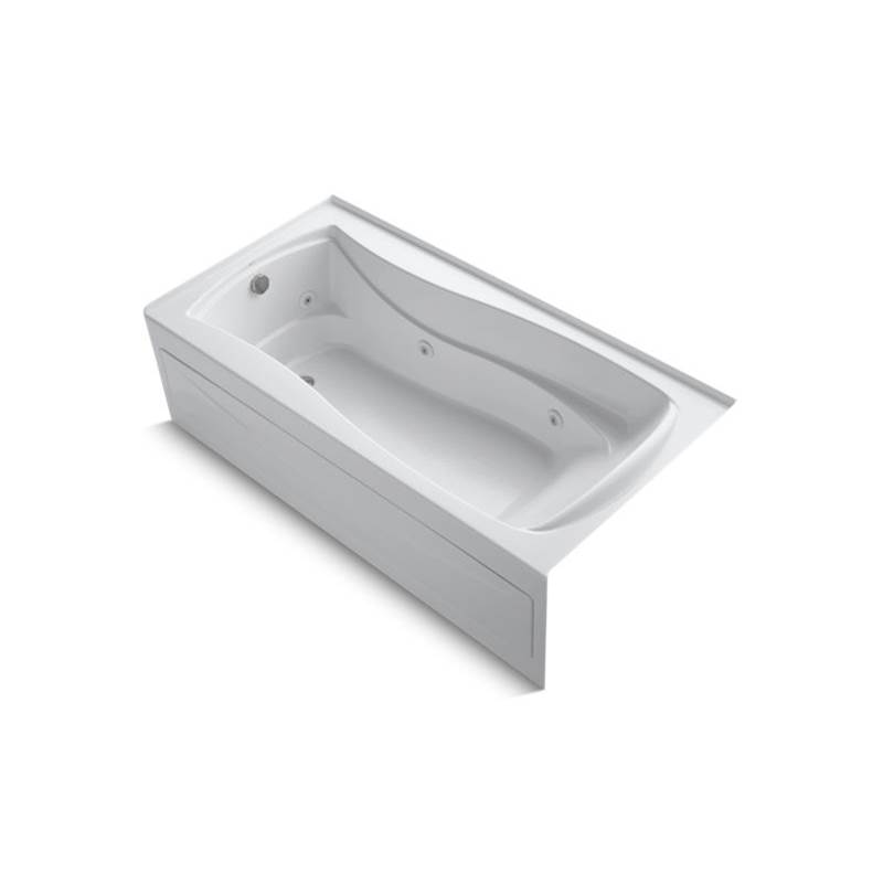 Kohler Mariposa® 72'' x 36'' alcove whirlpool bath with integral apron, integral flange, left-hand drain and heater