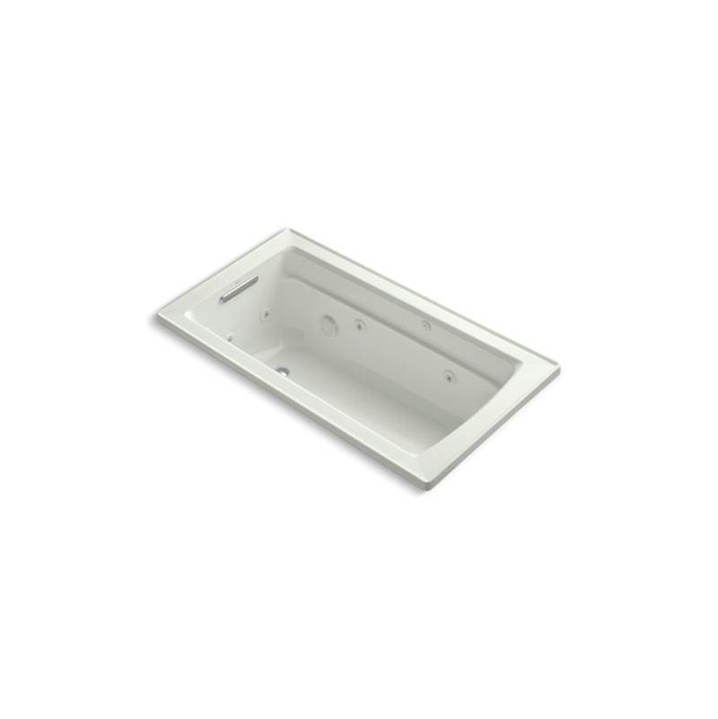Kohler Archer® 60'' x 32'' drop-in whirlpool bath with end drain, and Bask® heated surface