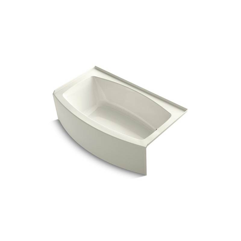 Kohler Expanse® 60'' x 30'' curved alcove bath with integral flange and right-hand drain