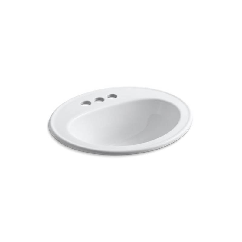 Kohler Pennington® Drop-in bathroom sink with centerset faucet holes