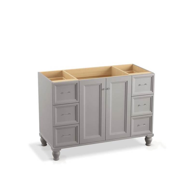 Kohler Damask® 48'' bathroom vanity cabinet with furniture legs, 2 doors and 6 drawers