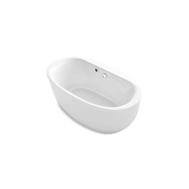 Kohler Sunstruck® 60'' x 34'' oval freestanding bath with Bask® heated surface and fluted shroud