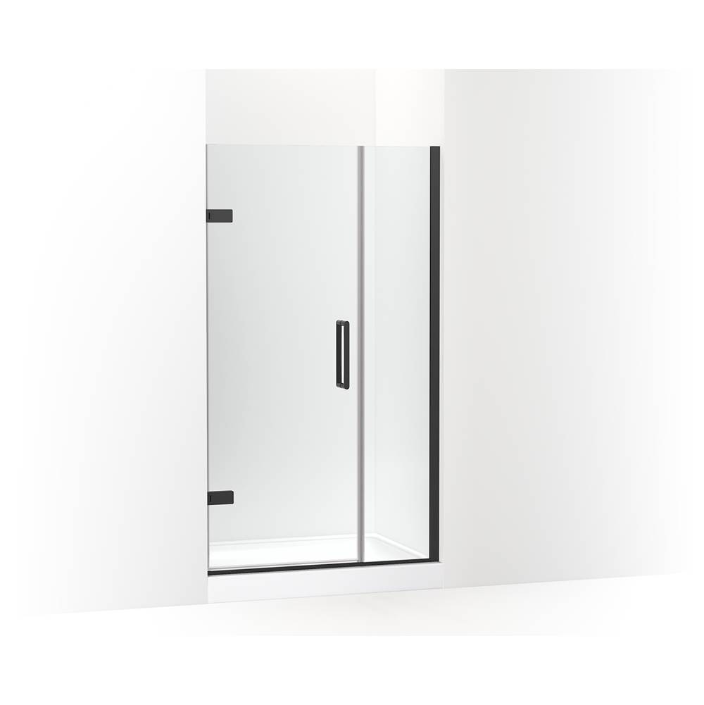 Kohler Composed 39-5/8-in-40-3/8-inw X 71-1/2-inh Frameless Pivot Shower Door With 3/8-in Crystal Clear Glass And Back-to-back Vertical Door Pulls