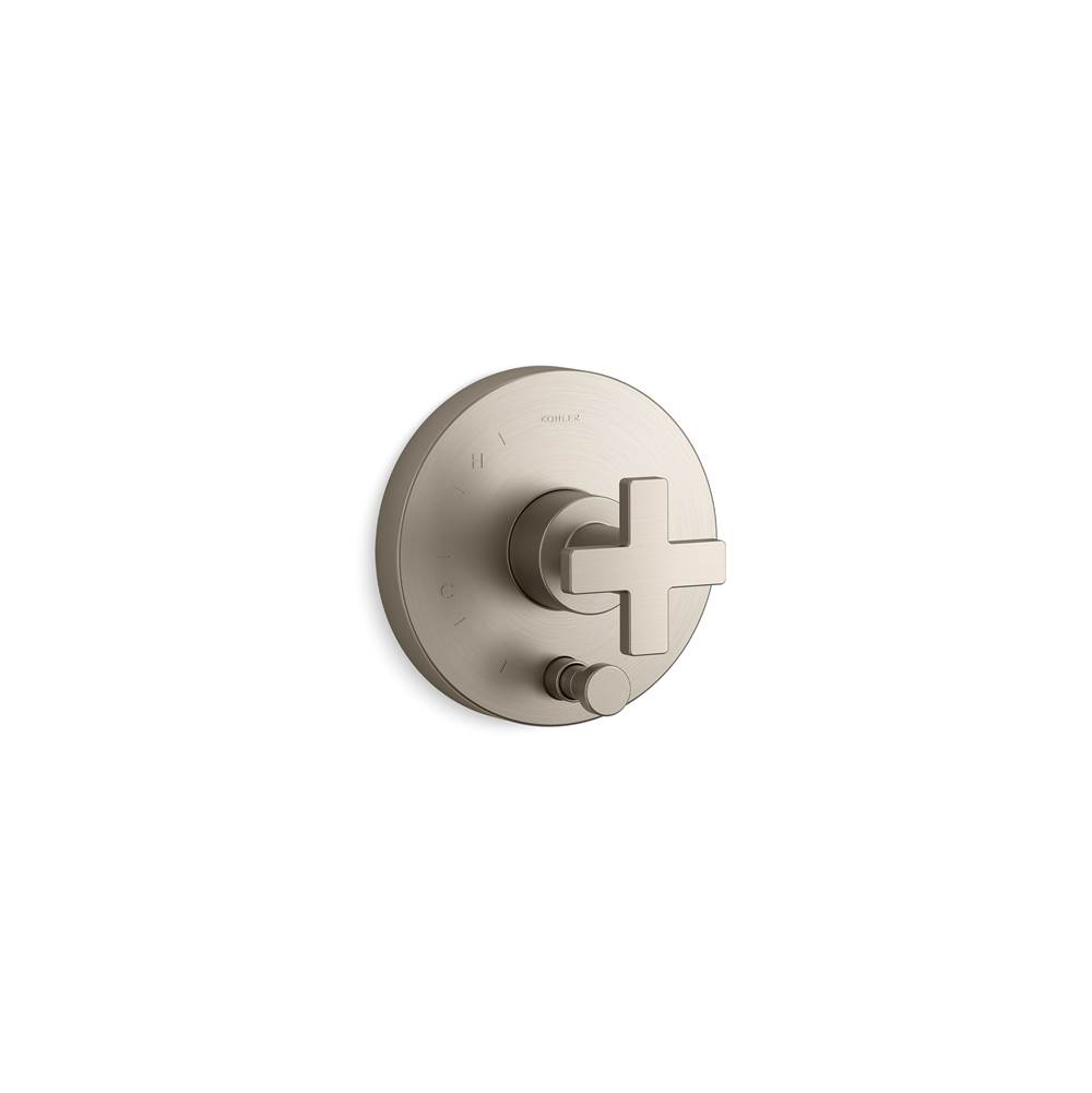 Kohler Composed Rite-Temp Valve Trim With Push-Button Diverter And Cross Handle