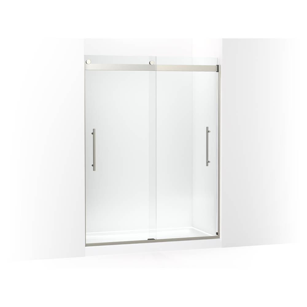 Kohler Levity Plus less Sliding Shower Door, 77-9/16 in. H X 56-5/8 - 59-5/8 in. W, With 5/16 in.-Thick Crystal Clear Glass