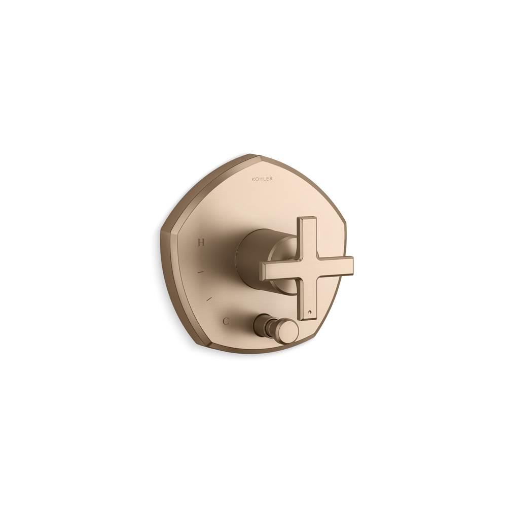 Kohler Occasion Rite-Temp Valve Trim With Push-Button Diverter And Cross Handle