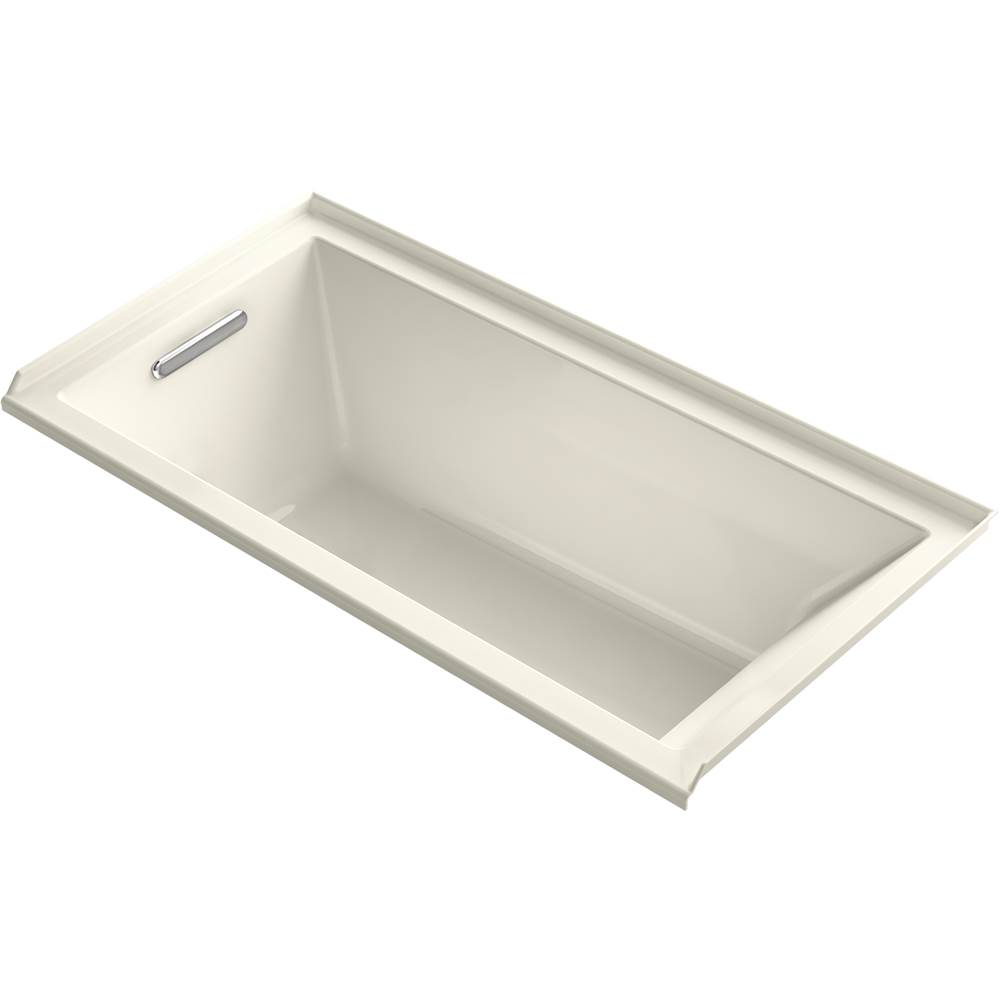 Kohler Underscore® Rectangle 60'' x 30'' heated whirlpool bath with left drain