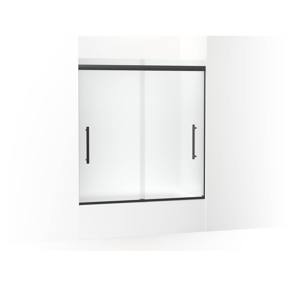 Kohler Pleat Frameless Sliding Bath Door, 63-9/16 in. H X 54-5/8 - 59-5/8 in. W, With 5/16 in. Thick Frosted Glass